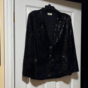 Elegant Black Sequin Blazer